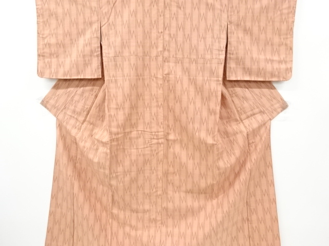 JAPANESE KIMONO / VINTAGE KIMONO / TSUMUGI / WOVEN STRIPE & GEOMETRIC